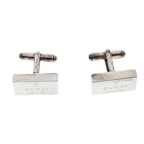 silver gucci tie bars for men|vintage gucci cufflinks.